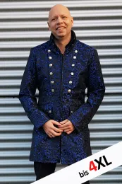 Brokat Gehrock schwarz/blau