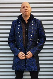 Brokat Gehrock schwarz/blau