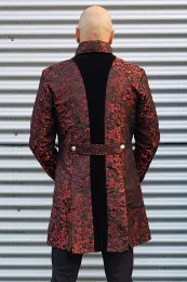 Brokat Gehrock schwarz/rot