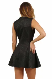 Brokat Minikleid mit Zip schwarz