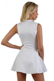 Brokat Minikleid mit Zip weiß