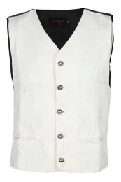 Brokat Weste weiß/schwarz