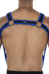 Brust-Harness 05 schwarz/neonblau