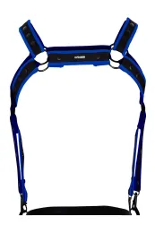 Brust-Harness 05 schwarz/neonblau