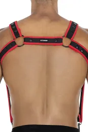 Brust-Harness 05 schwarz/rot