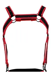 Brust-Harness 05 schwarz/rot