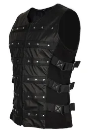 Button Vest Wetlook schwarz