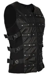 Button Vest Wetlook schwarz