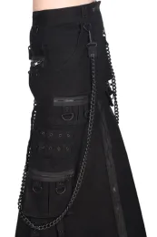 Chain Skirt Denim schwarz