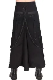 Chain Skirt Denim schwarz