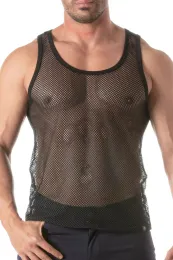 Circuit Fishnet Tank Top schwarz