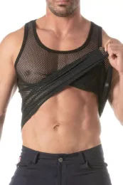 Circuit Fishnet Tank Top schwarz