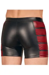 Elastische Pants in zweifarbigem Mattlook schwarz/rot