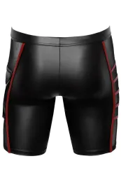 Enge Shorts im edlen Mattlook schwarz/rot