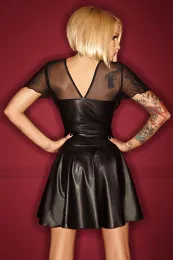 F076 Ausgefallenes Kleid mit Vorzügen schwarz