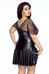 F076 Ausgefallenes Kleid mit Vorzügen schwarz