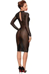 F182 Klassisches Kleid schwarz