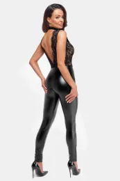 F298 Deep-V-Catsuit schwarz