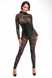 F299 Bodystocking mit Unterbrust-Corsage schwarz