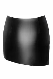 F305 Wetlook Minirock schwarz