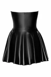 F308 Wetlook Minikleid schwarz