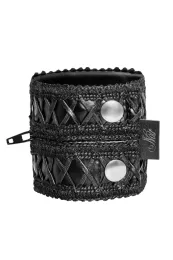 F326 Handgelenk-Geldbörse mit verstecktem Reißverschluss schwarz