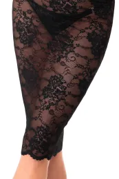 F338 halblanges Kleid aus Spitze schwarz