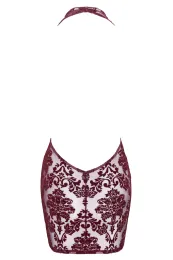 F385 Minikleid Kink Royal mit Wasserfallausschnitt rot