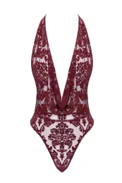 F386 Body Kink Royal mit Wasserfallausschnitt rot