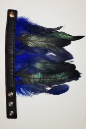 Feder Armstulpen 01 schwarz/blau