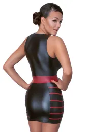 Figurbetonendes Kleid im Mattlook schwarz/rot