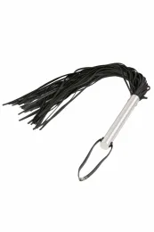 Flogger schwarz mit Metallgriff