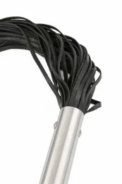 Flogger schwarz mit Metallgriff