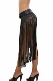 Gürtelrock Fransen schwarz