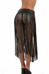 Gürtelrock Fransen schwarz