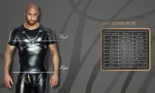 H056 Herren T-Shirt aus Powerwetlook mit 3D Netzeinsätzen schwarz