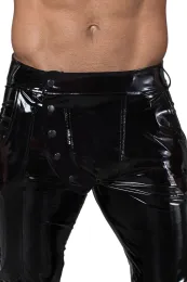 H060 Lange Hose aus elastischem PVC schwarz