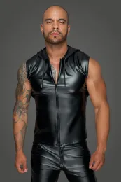 H062 Kapuzenshirt mit Zwei-Wege Zipper schwarz