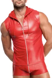 H096 Herren Kapuzen Weste rot