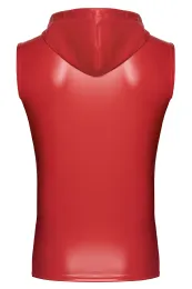 H096 Herren Kapuzen Weste rot