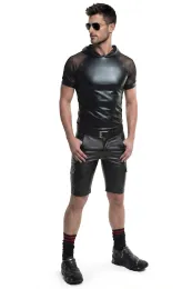 Herren Kapuzen T-Shirt ADSolar001 schwarz