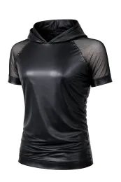 Herren Kapuzen T-Shirt ADSolar001 schwarz