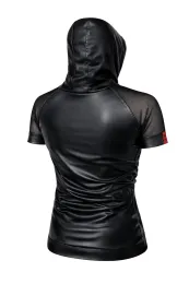 Herren Kapuzen T-Shirt ADSolar001 schwarz
