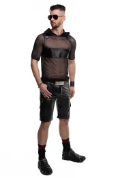 Herren Kapuzen T-Shirt RMIvo001 schwarz