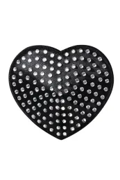 Herz Nippelsticker schwarz Strass