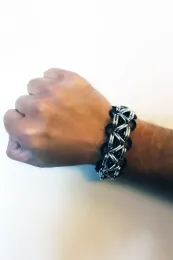 Ketten-Armband 101 silbern/schwarz