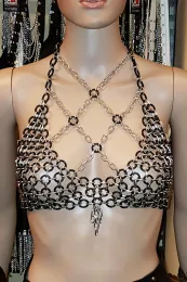 Ketten-BH 04 silbern/schwarz