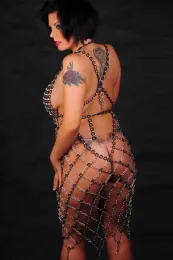 Ketten-Kleid 01 silbern/schwarz