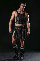 Kinky Gladiator Skirt for Men schwarz