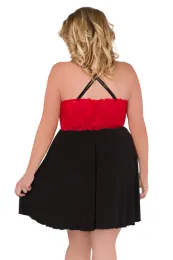 Kleid 5036 schwarz/rot